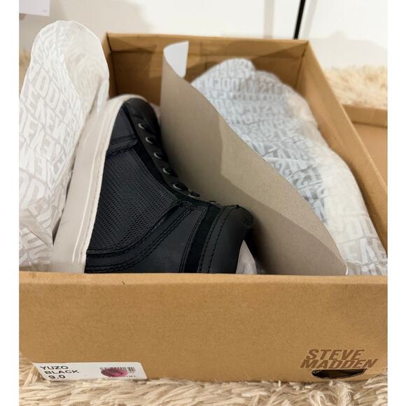 Steve Madden YUZO Black High Top Sneakers Men’s 9 NWT